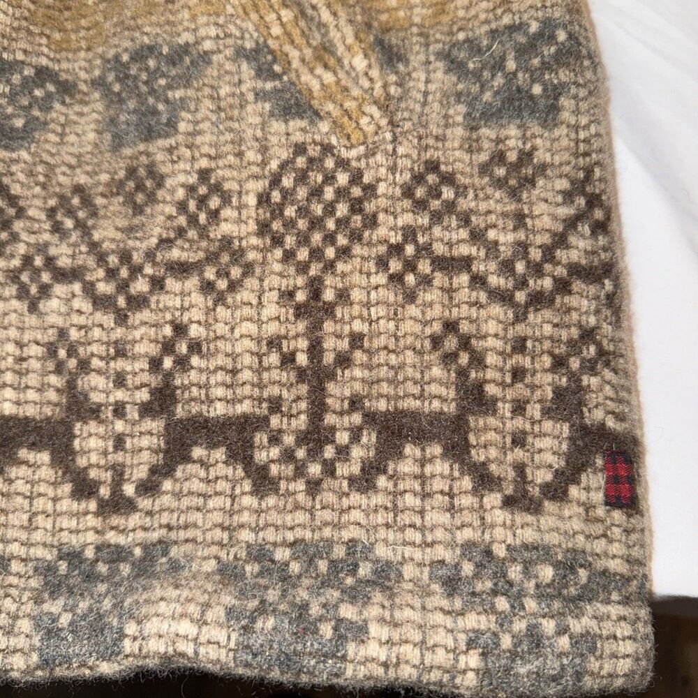Womens VTG Woolrich Wool Indian Blanket Coat With Faux fur Collar Size L - Picture 2 of 10